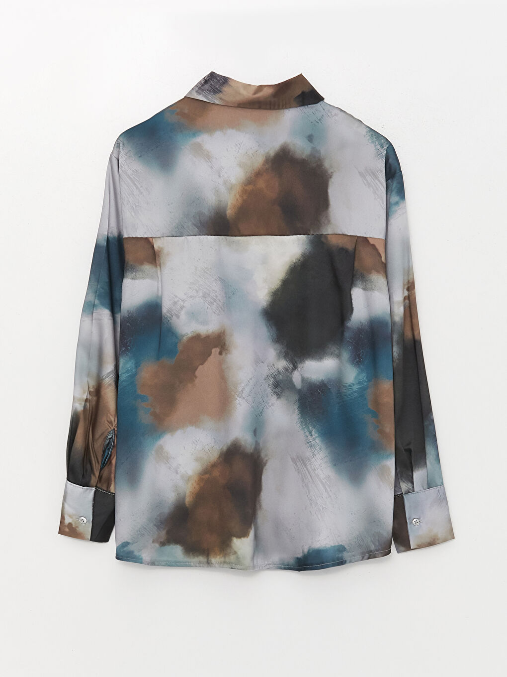 Cămașă Supradimensionată din Satin pentru Femei cu Model-5