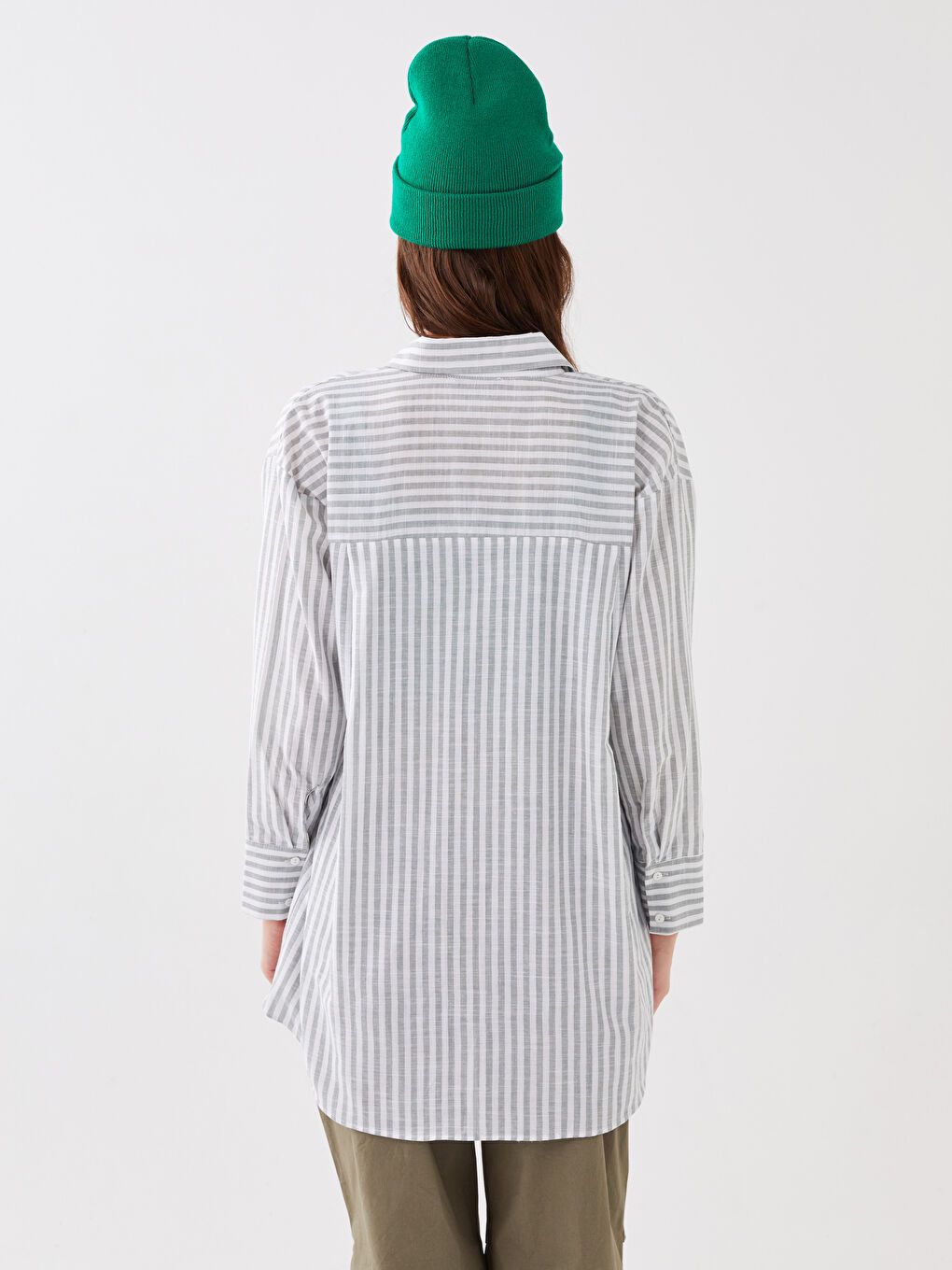 Striped Oversize Women's Shirt Tunic-4