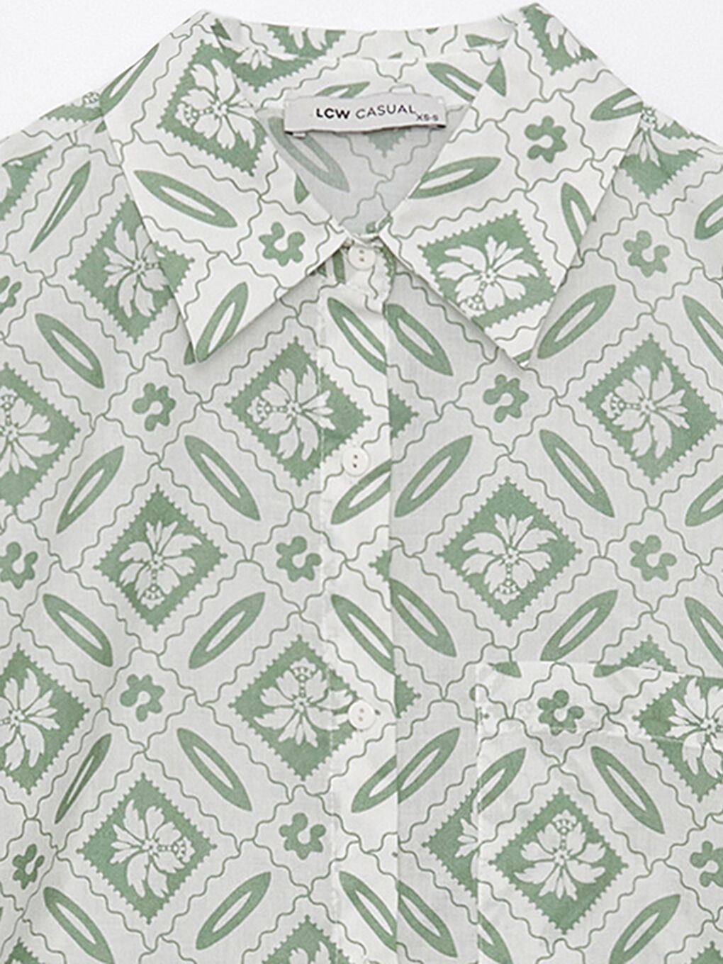 قميص تونيك نسائي كم طويل منقوش من قماش الفوال-6