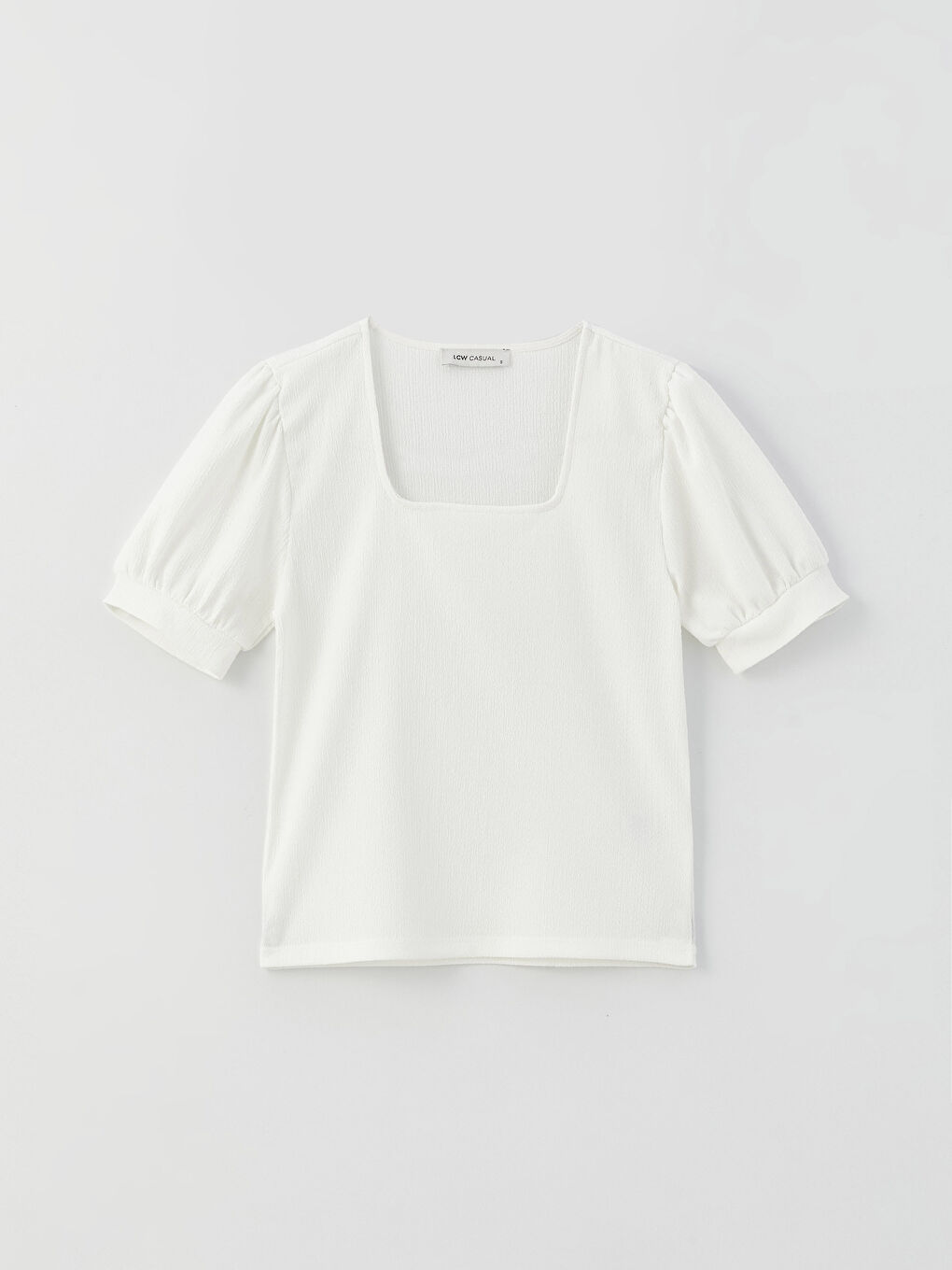 LCW Vision Quadratischer Kragen Schlichte Kurzarm Bluse für Damen -S3FT68Z8-R9J