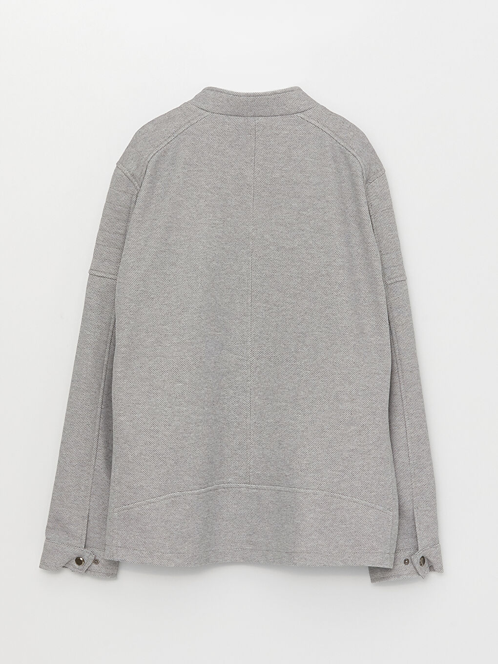 Gri Slim Fit Biker Yaka Erkek Mont-1