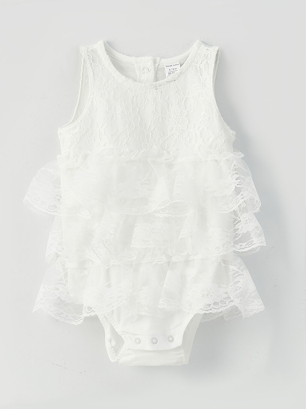 Сәбиге арналған дөңгелек жағалы түймесі бар боди