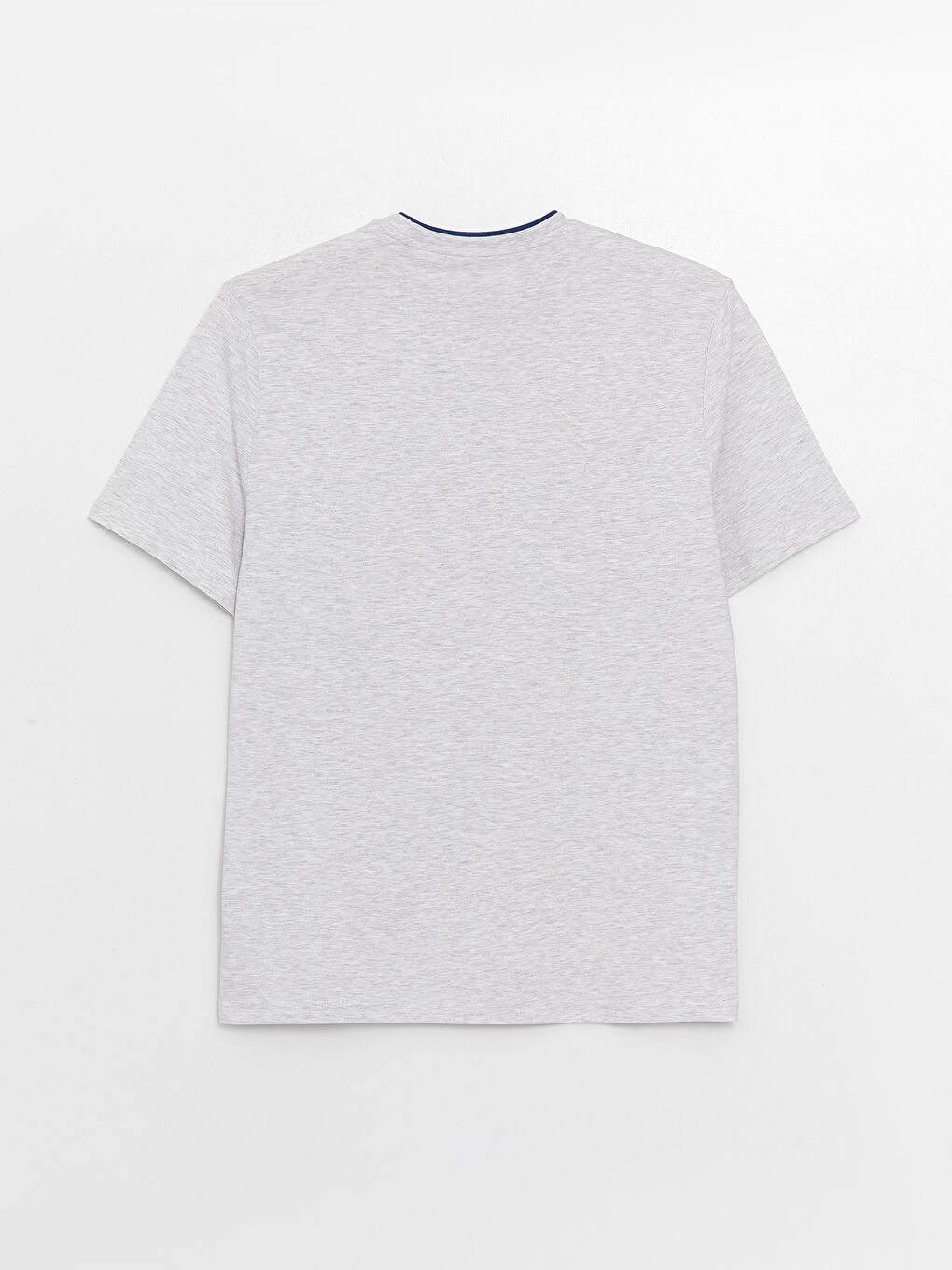 Bej Bisiklet Yaka Kısa Kollu Baskılı Penye Erkek Tişört-6