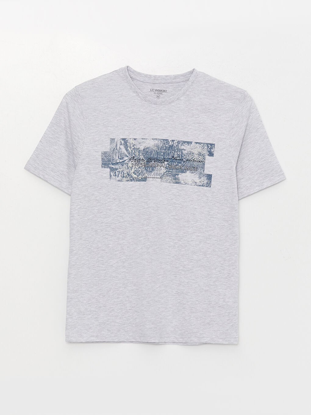 Crew Neck Short Sleeve Printed Combed Cotton Men's T-shirt-5