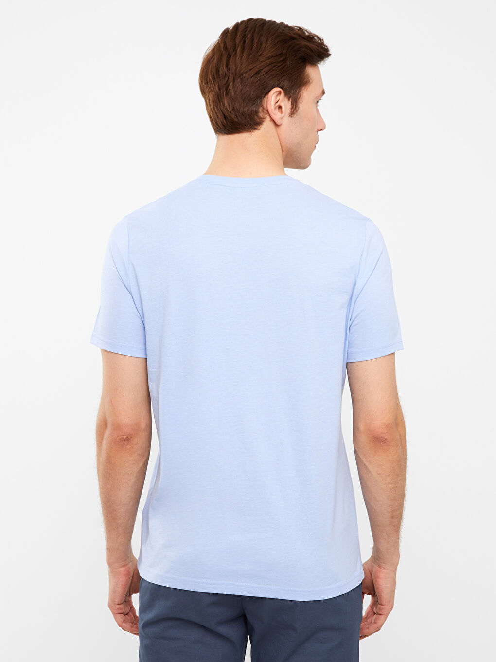 Crew Neck Short Sleeve Printed Combed Cotton Men's T-shirt-4