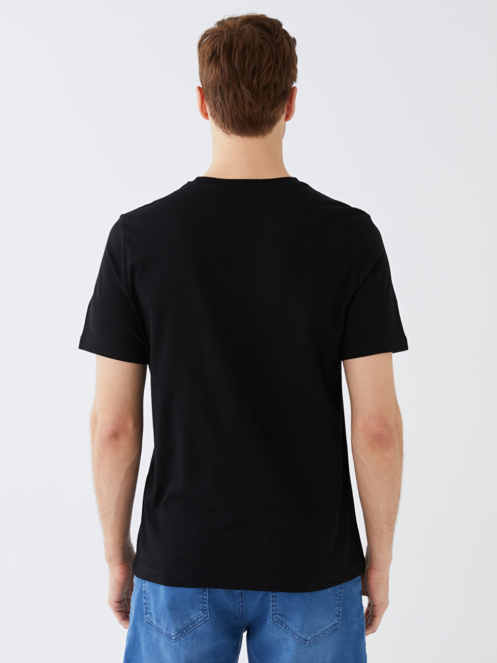 T-shirt Penje Me Jakë Të Rrumbullakët, Mëngë Të Shkurtra Dhe Stampim Stambolli Për Burra-4