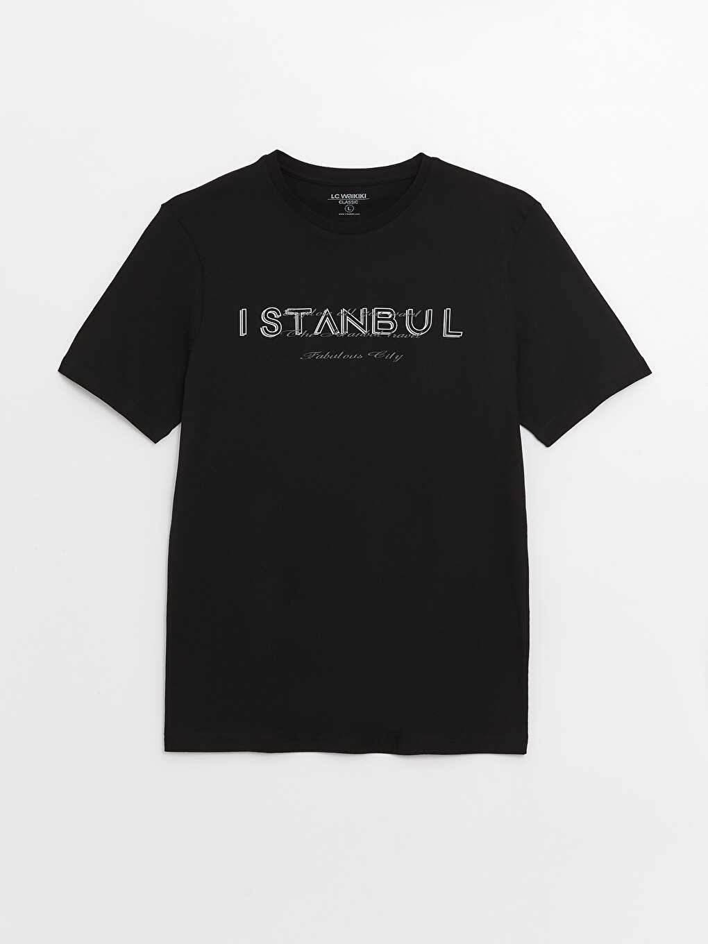 T-shirt Penje Me Jakë Të Rrumbullakët, Mëngë Të Shkurtra Dhe Stampim Stambolli Për Burra-5