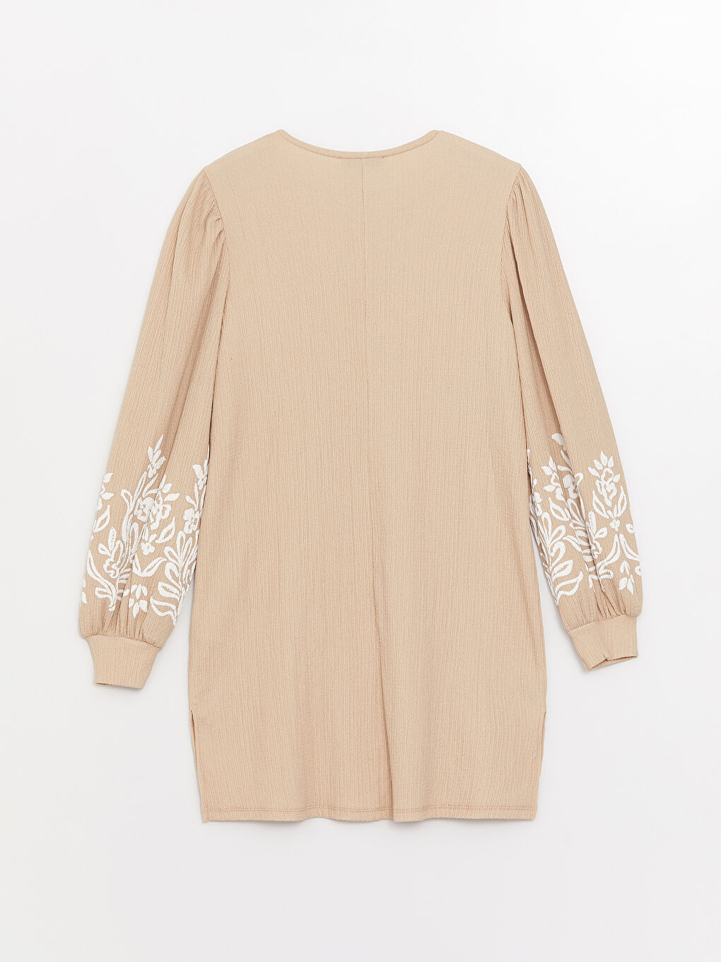 Tunică cu Guler Rotund, Imprimată, Mânecă Lungă pentru Femei-6