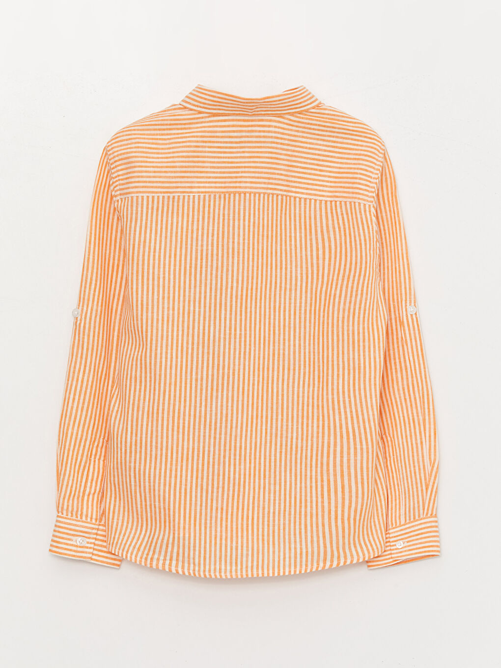 Turuncu Çizgili Uzun Kollu Erkek Çocuk Gömlek-1