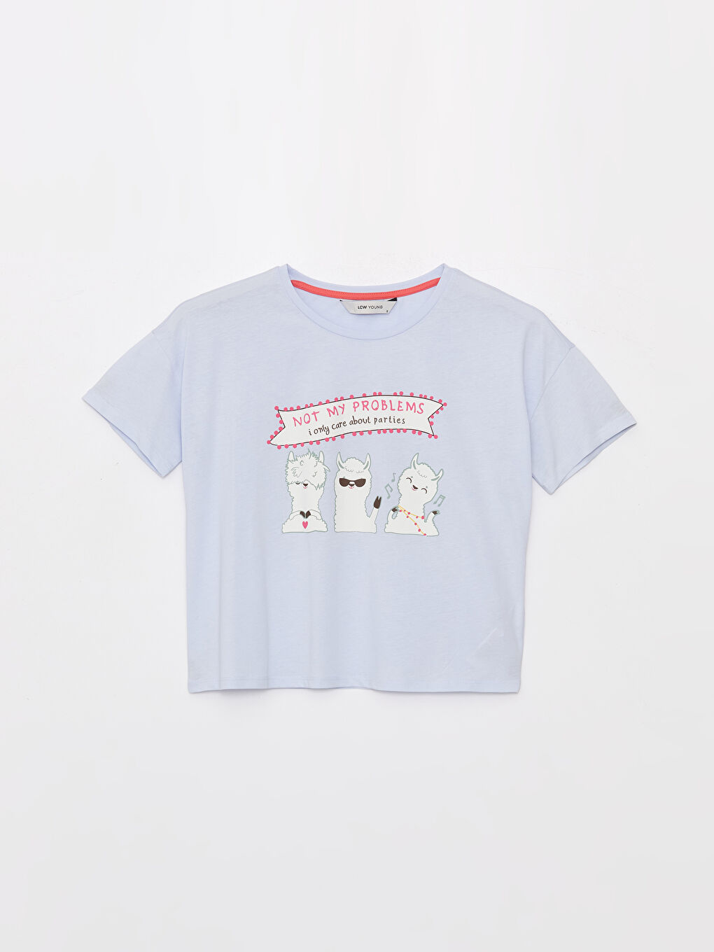 Mavi Bisiklet Yaka Baskılı Kısa Kollu Kadın Pijama Takımı-6