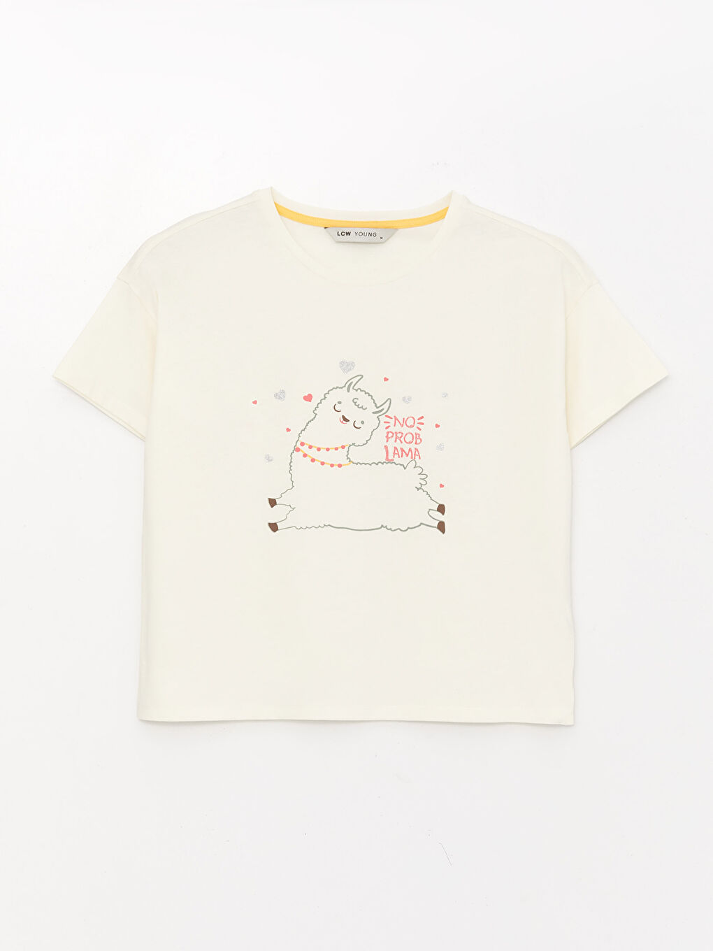 طقم بيجامة قصيرة كم قصير مطبوع بياقة دائرية للسيدات-6