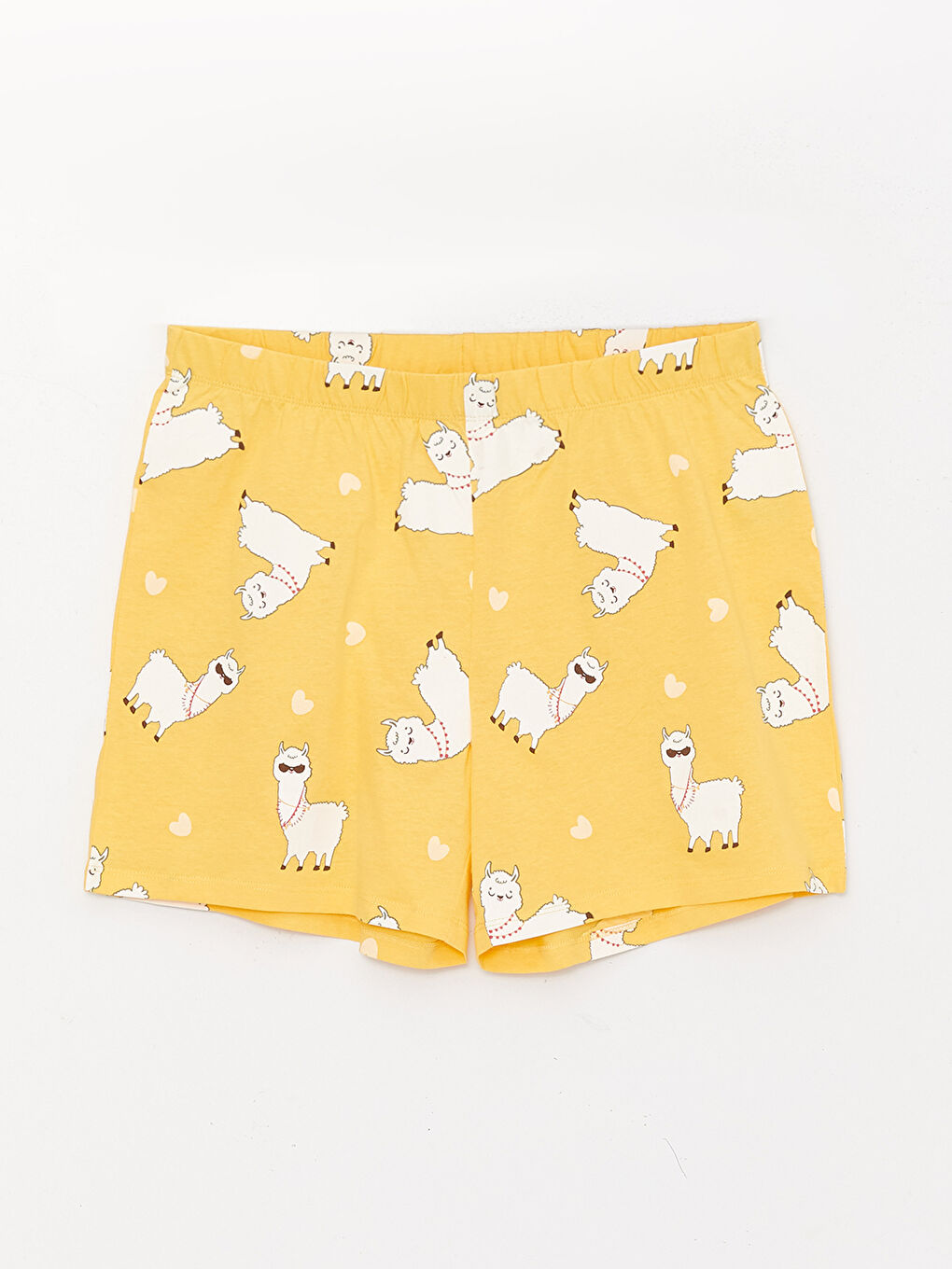 طقم بيجامة قصيرة كم قصير مطبوع بياقة دائرية للسيدات-7