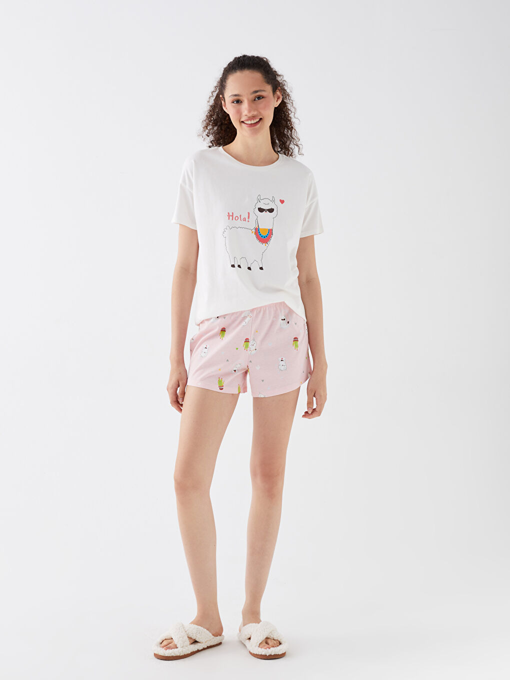 LCW Young Beli Lastikli Desenli Kadın Şort Pijama Altı 2'li -S3FU08Z8-LT4
