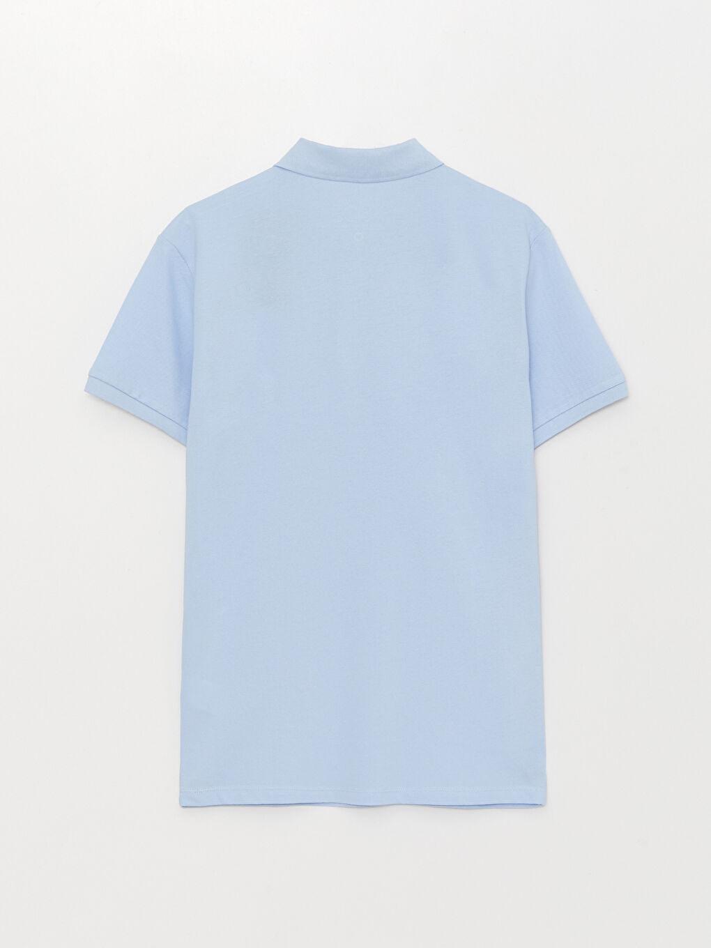 Mavi Polo Yaka Kısa Kollu Penye Erkek Tişört-6