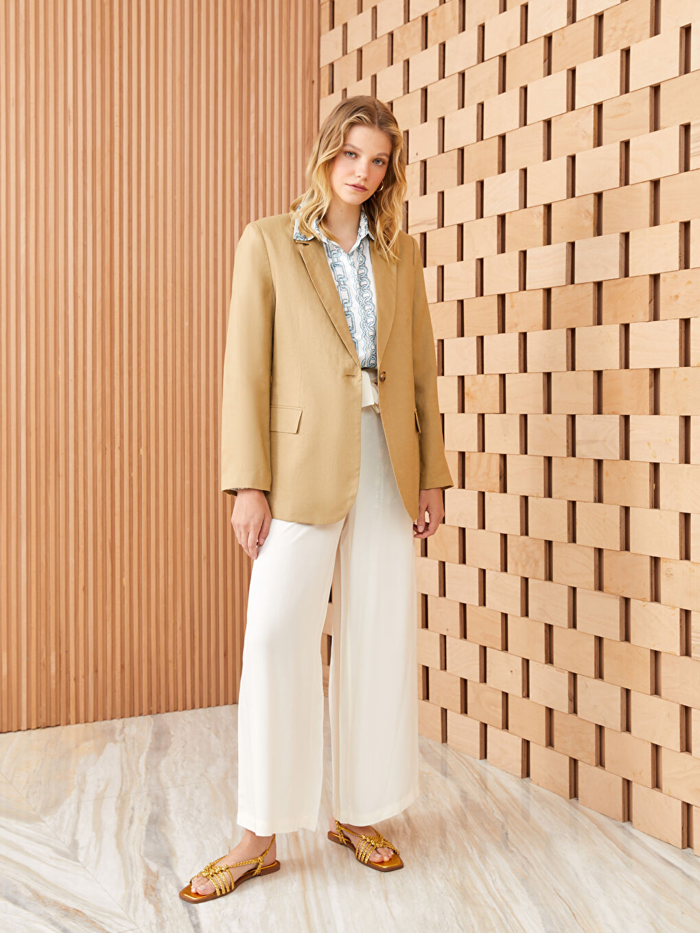 Blazer BEIGE Femme