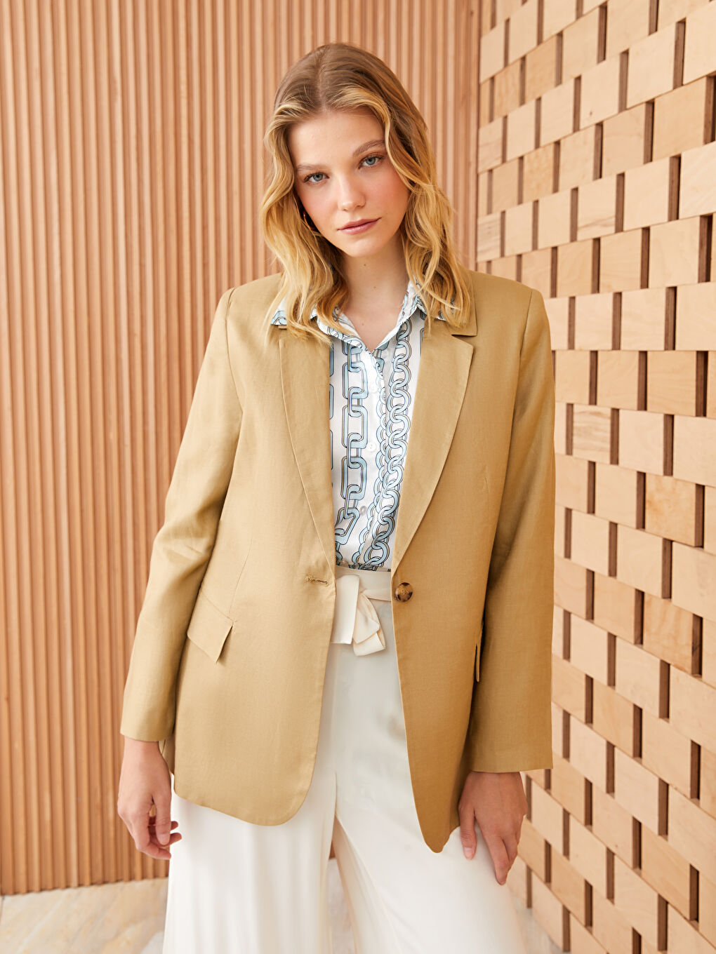 Blazer BEIGE Femme-1