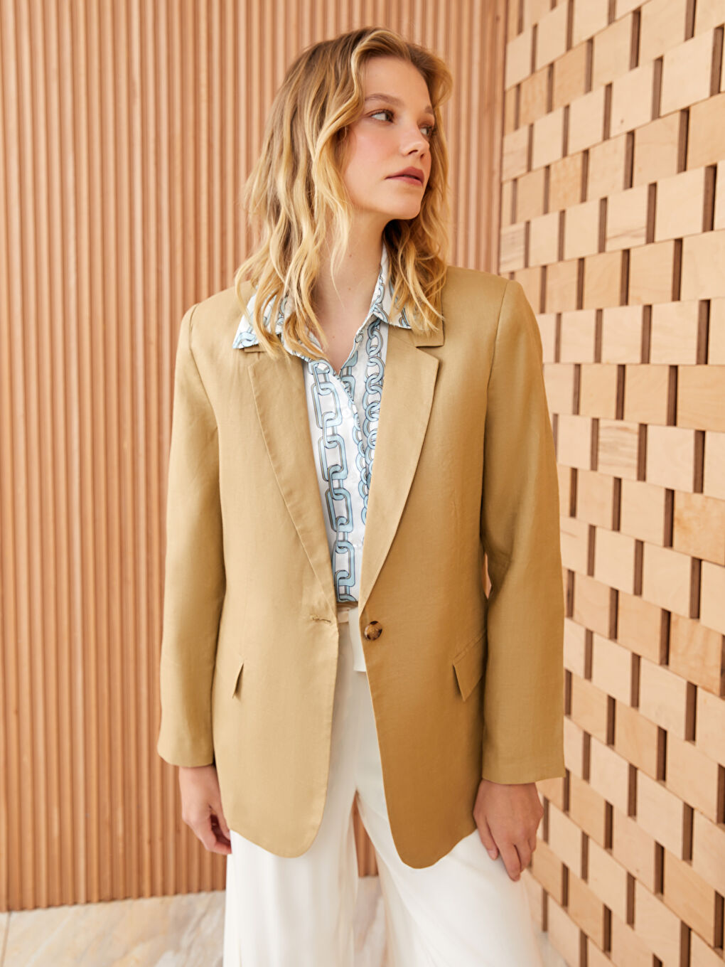 Blazer BEIGE Femme-2