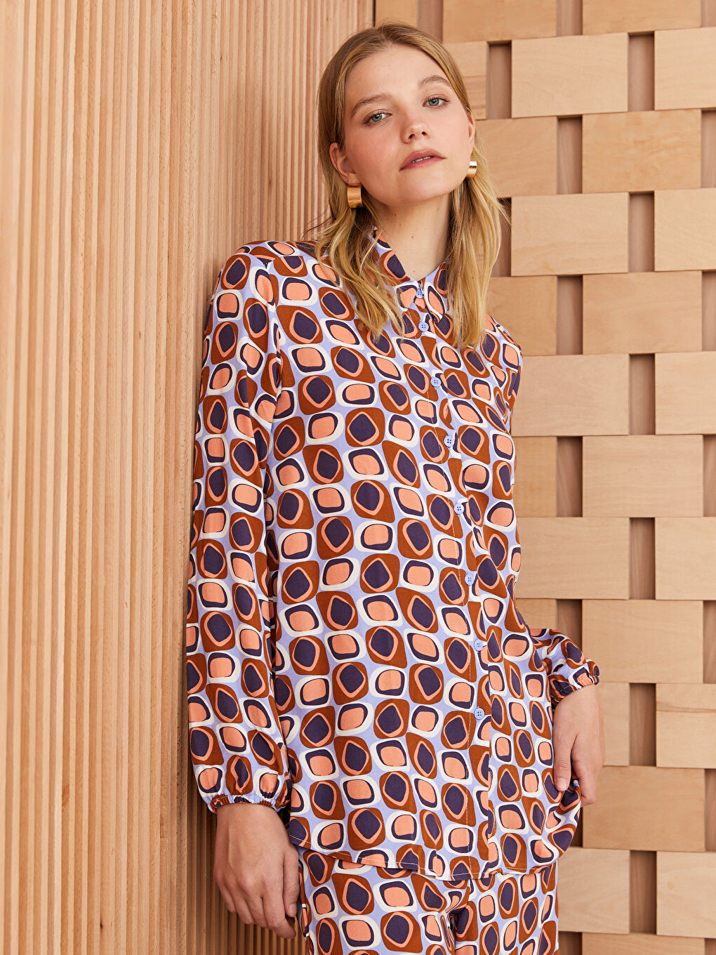 Ženska Košulja Dugih Rukava Sa Dezenom