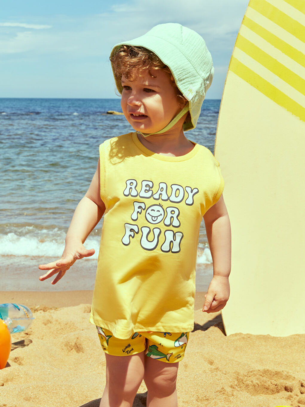 Débardeur Imprimé en Coton Col Rond Garçon Bébé-1