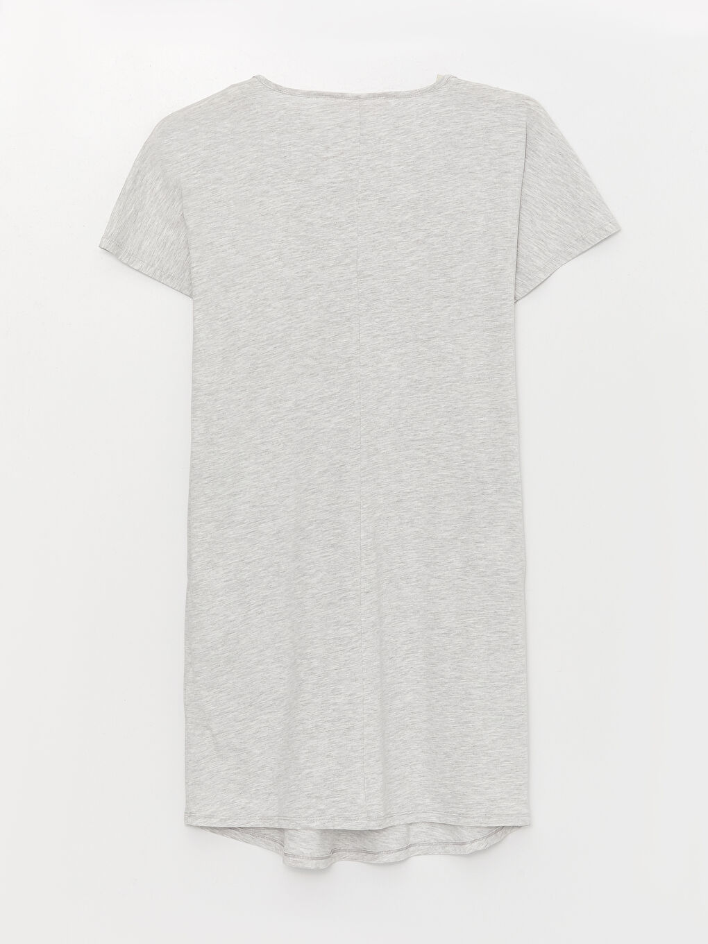 Gri Bisiklet Yaka Düz Kısa Kollu Hamile Gecelik-6