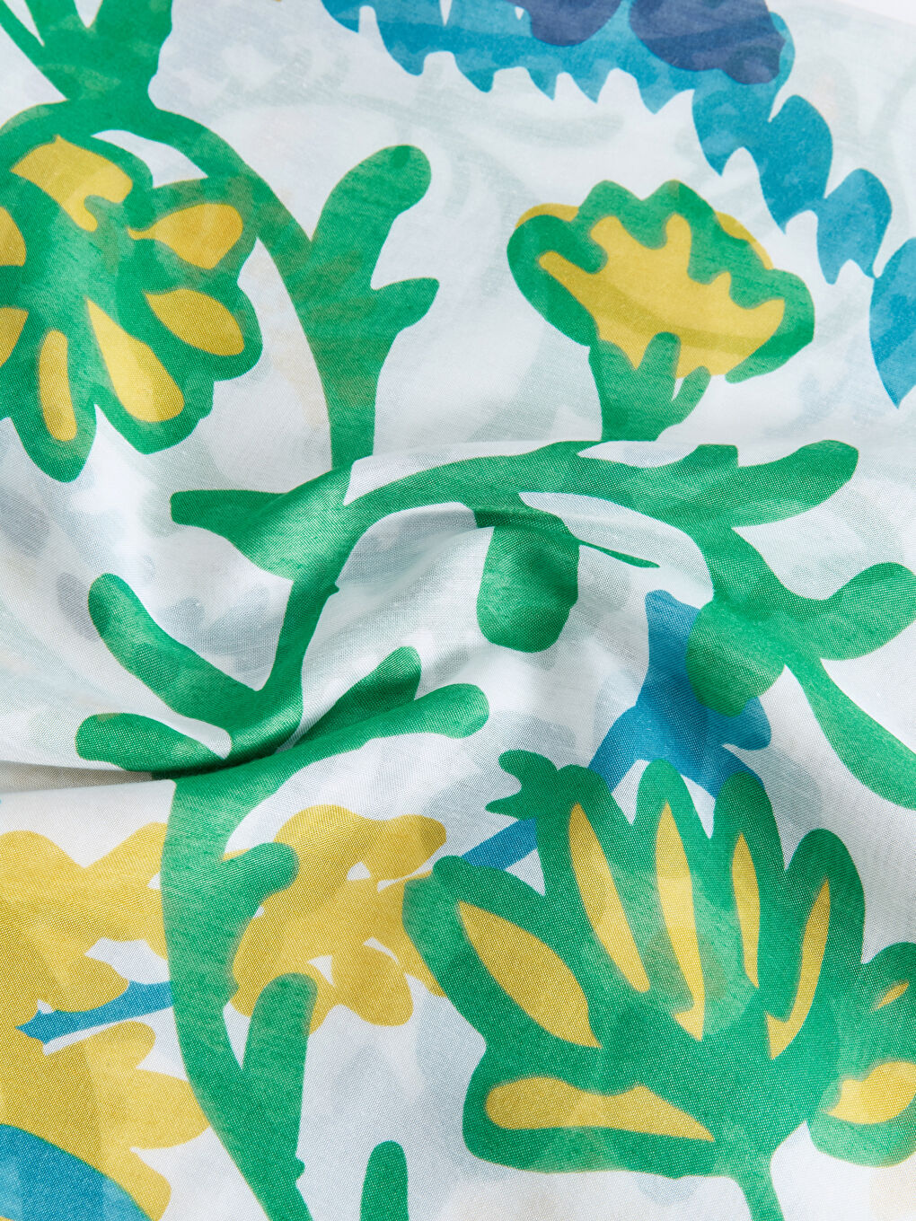 Yeşil Çiçek Desenli Kadın Şal-2