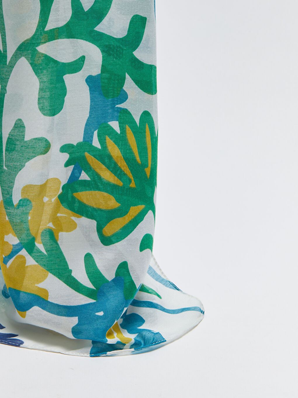 Yeşil Çiçek Desenli Kadın Şal-2