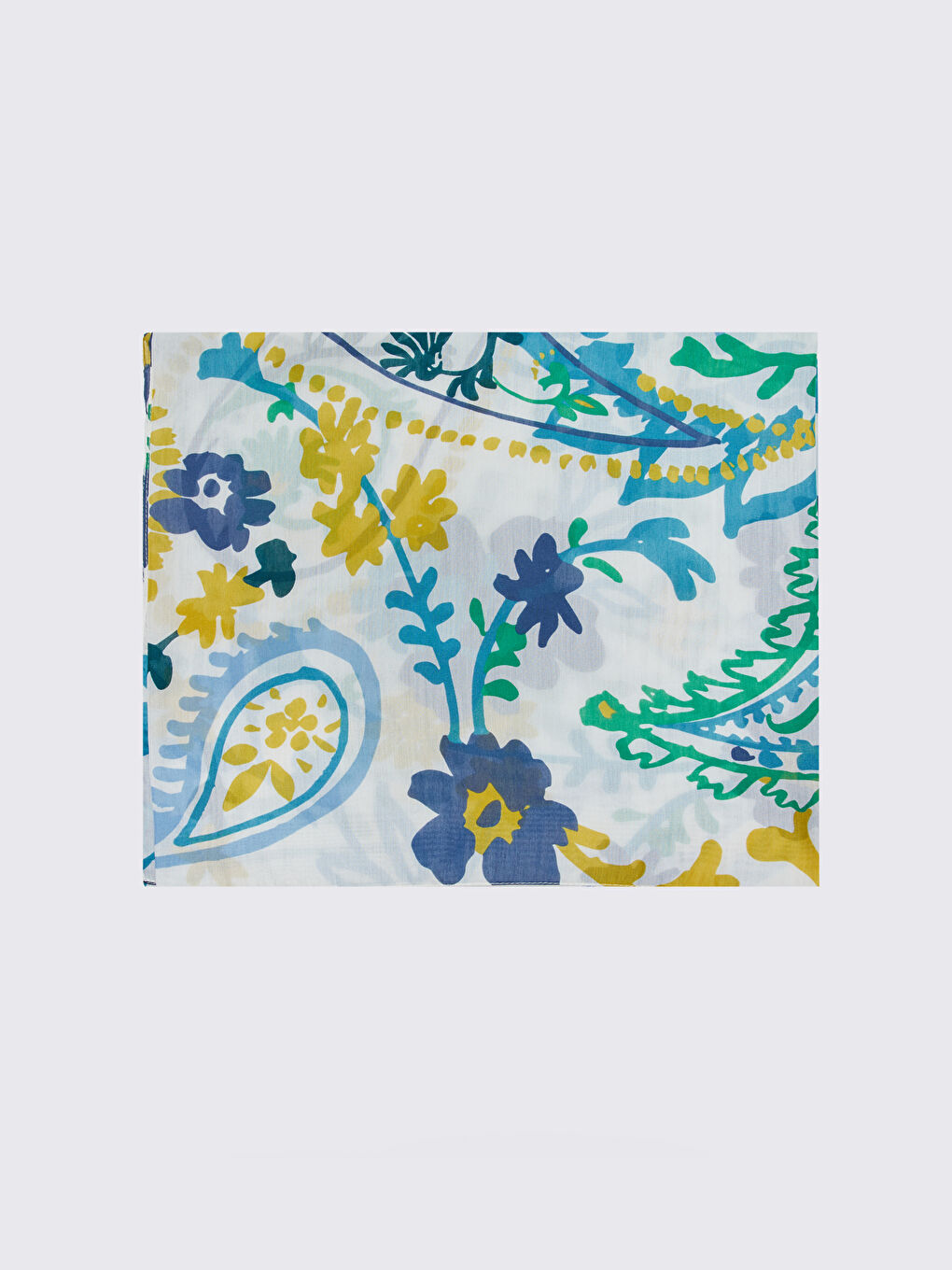 Yeşil Çiçek Desenli Kadın Şal-3