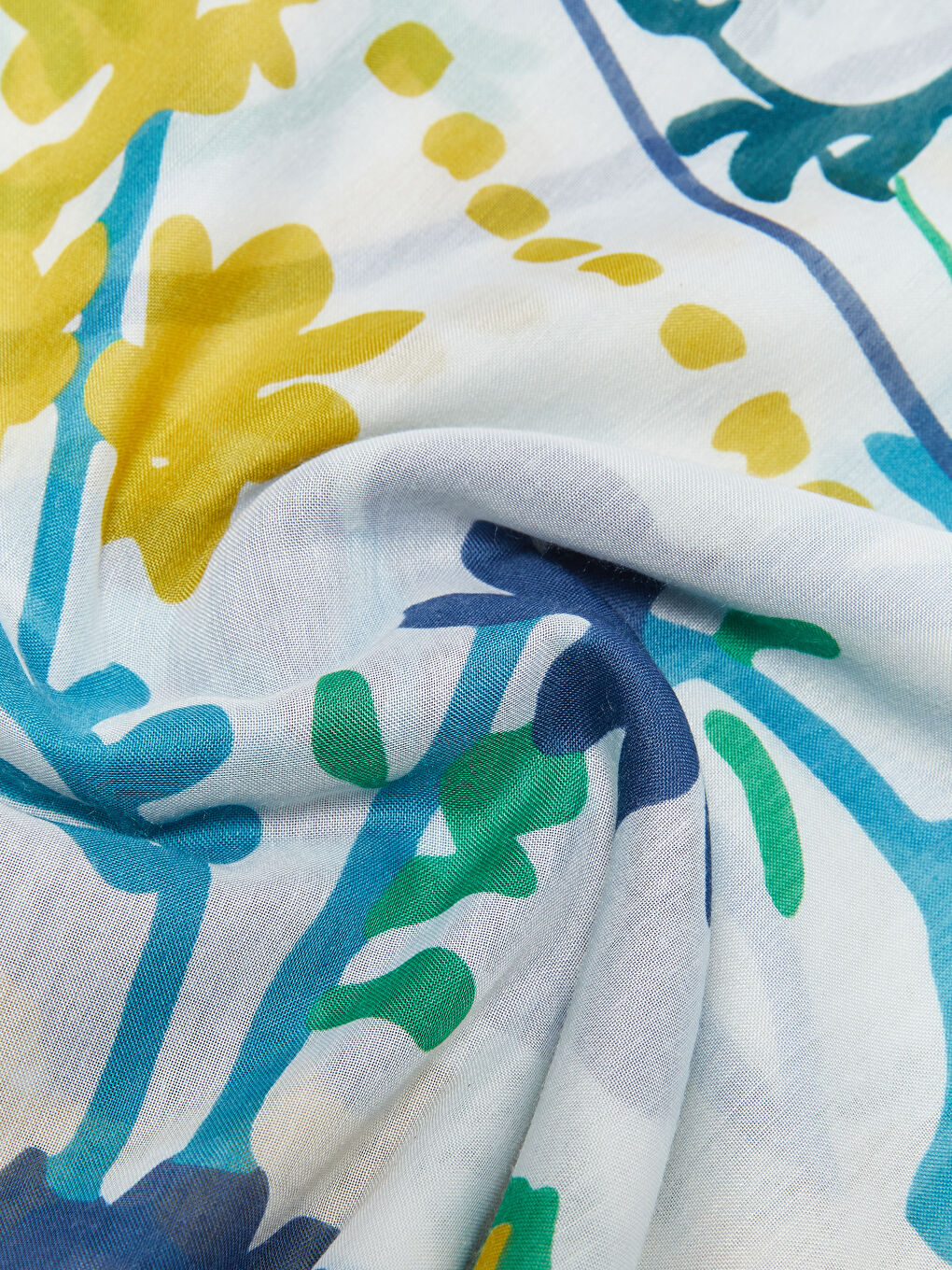 Yeşil Çiçek Desenli Kadın Şal-4