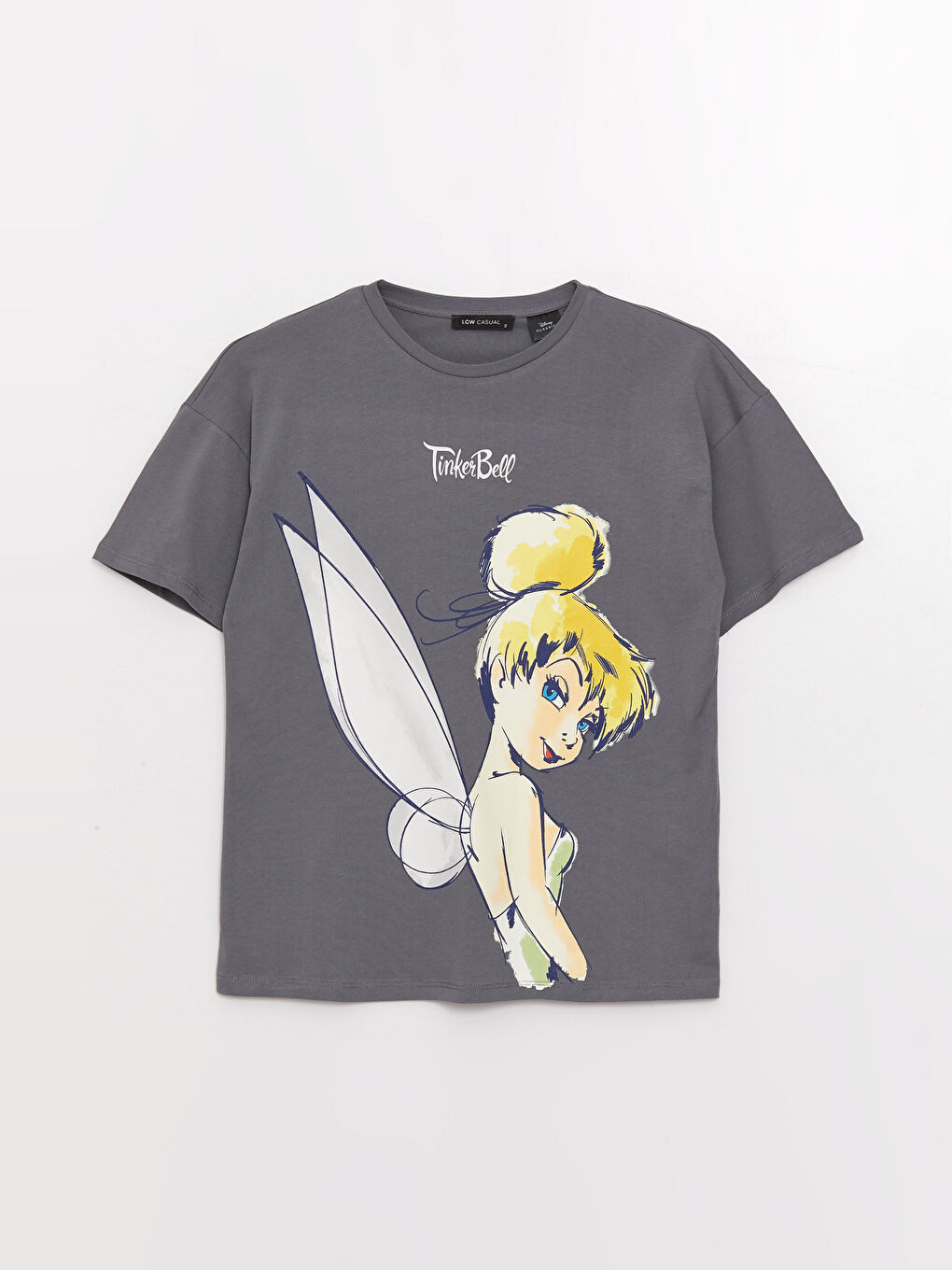 T-shirt à manches courtes imprimé Clochette à col rond pour Femmes-5