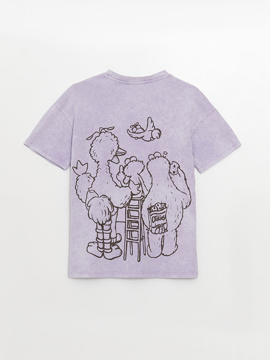 Round Neck Sesame Street Printed Short Sleeve Women's T-Shirt -S3FU78Z8-KYF