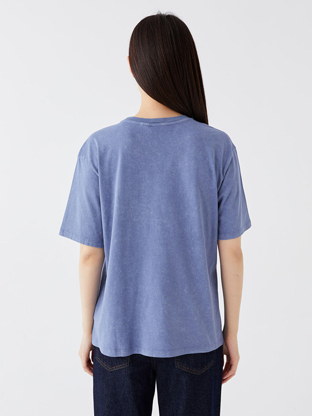 LCW Vision T-shirt Oversize à Manches Courtes Imprimé Snoopy pour Femmes avec Col Rond -S3FU79Z8-466