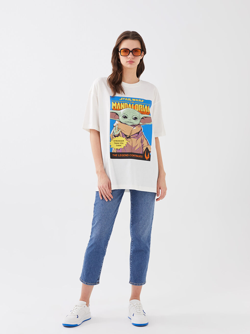 Women's Crew Neck Mandalorian Printed T-Shirt-2