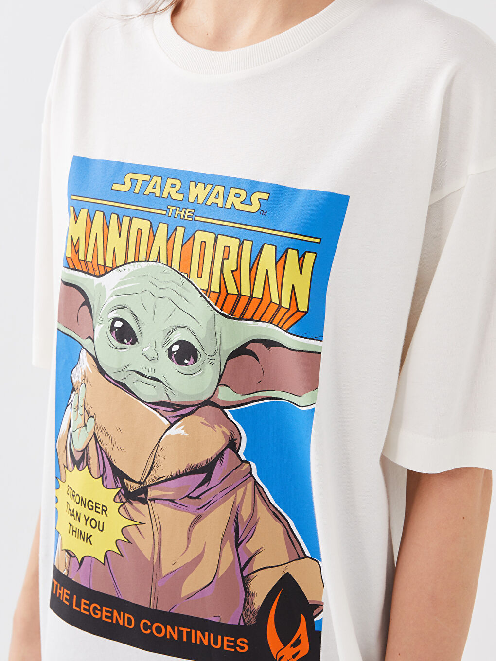 Women's Crew Neck Mandalorian Printed T-Shirt-3