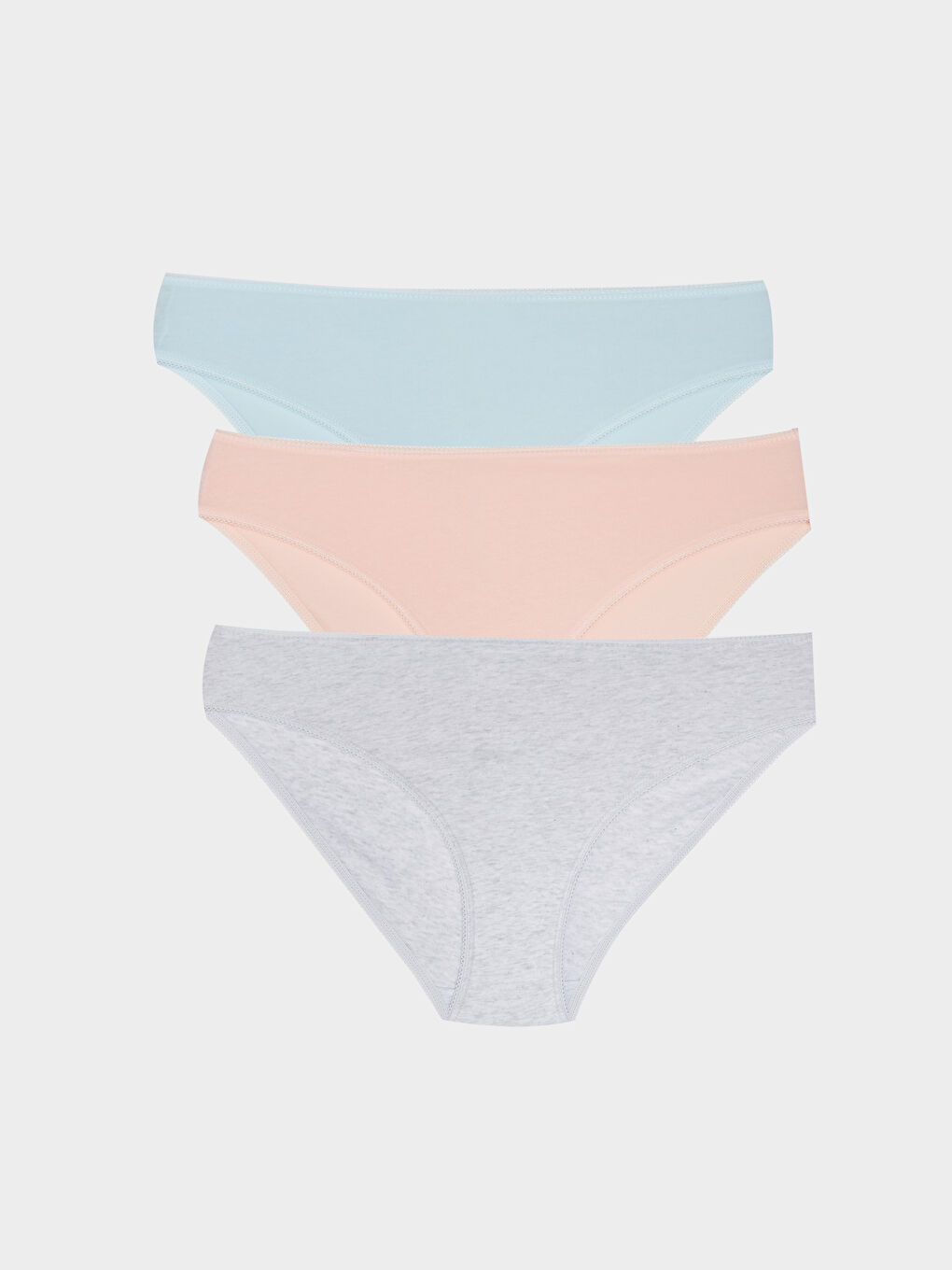 Mavi Düz Bikini Külot 3'lü