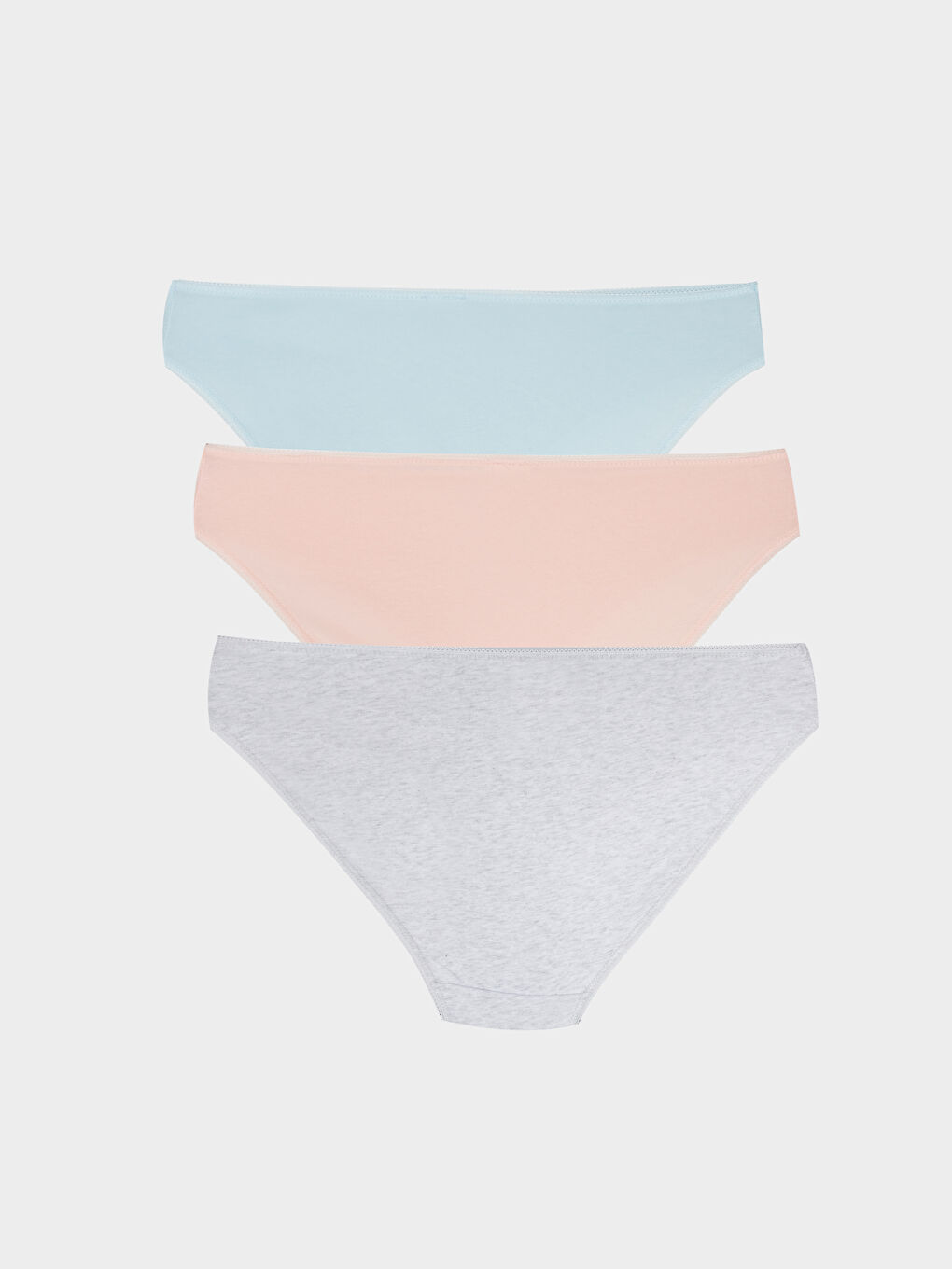 Mavi Düz Bikini Külot 3'lü-1