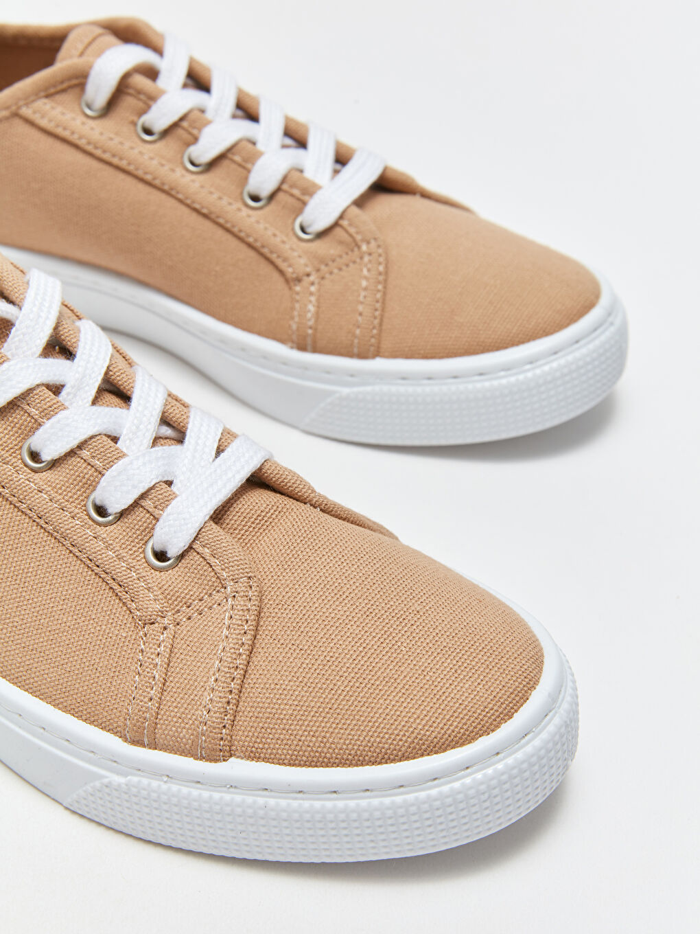 Bej Bağcıklı Kadın Spor Ayakkabı-2