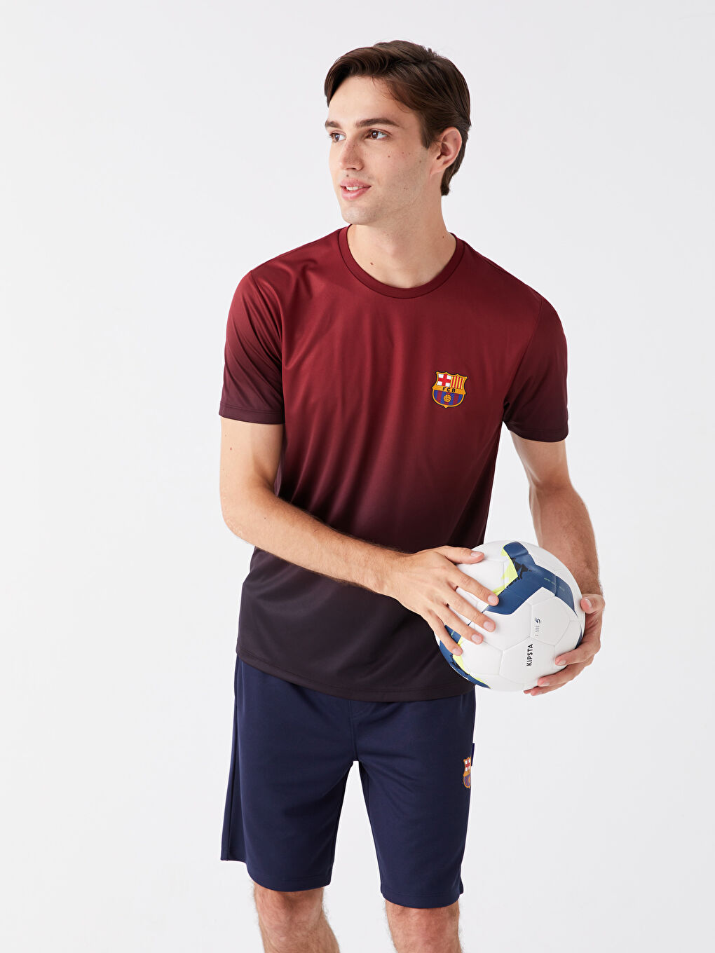 XSIDE ACTIVE Crew Neck Short Sleeve Barcelona Printed Men's T-Shirt -S3FV34Z8-HMS