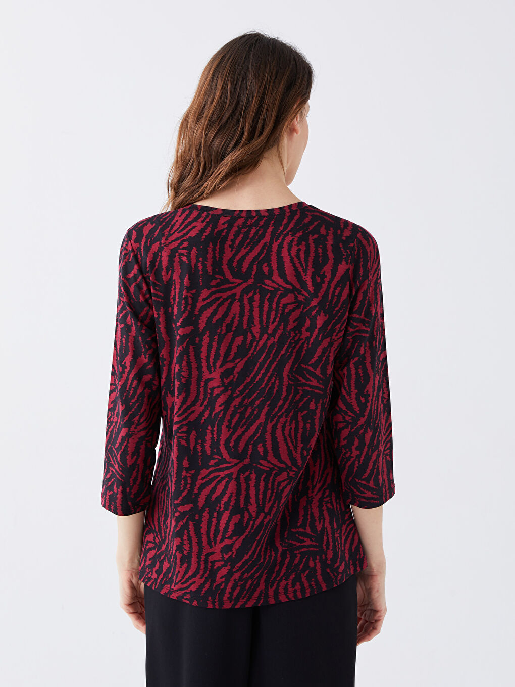 LC Waikiki Crew Neck Patterned Women's T-Shirt -S3FV44Z8-LQV