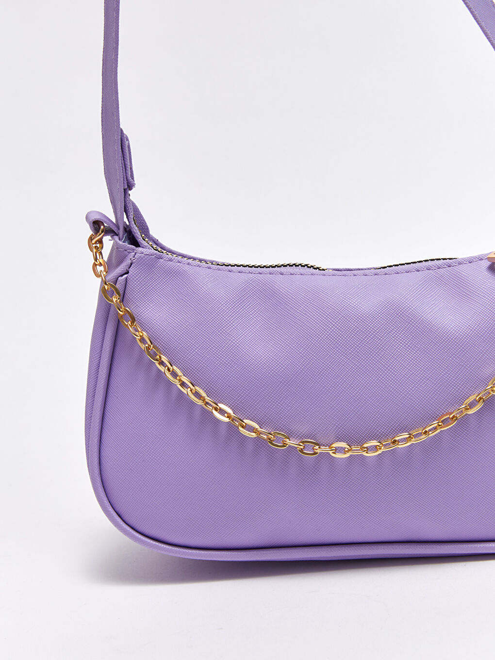 Сумка-багет с цепочкой для женщин-4