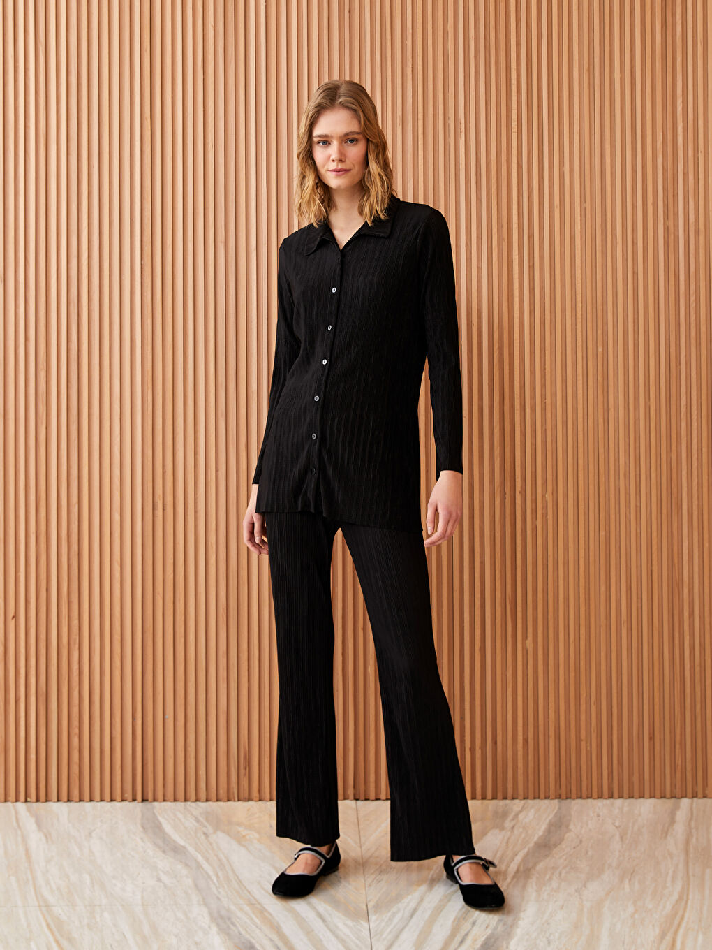 LCW Modest Polo Neck Straight Long Sleeve Women's Tunic -S3FV76Z8-RQL