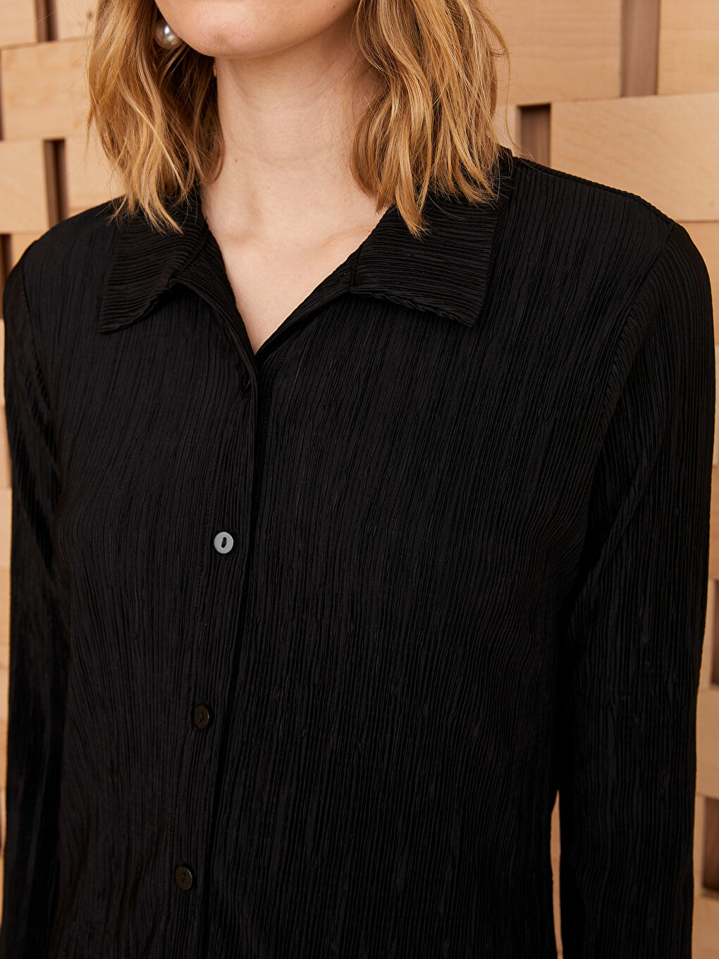 LCW Modest Polo Neck Straight Long Sleeve Women's Tunic -S3FV76Z8-RQL