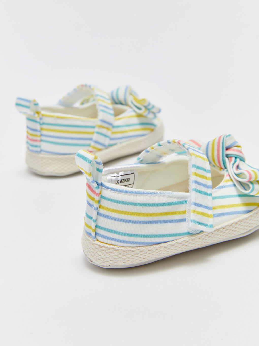 Karışık Çizgili Cırt Cırtlı Kız Bebek İlk Adım Ayakkabısı-4