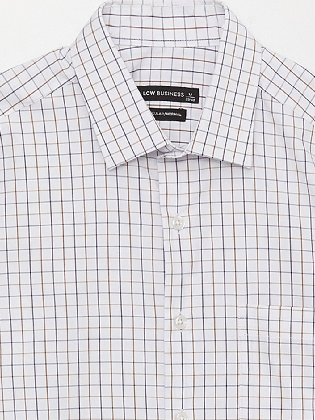 Regular Fit Short Sleeve Plaid Poplin Men's Shirt -S3FY10Z8-LN6