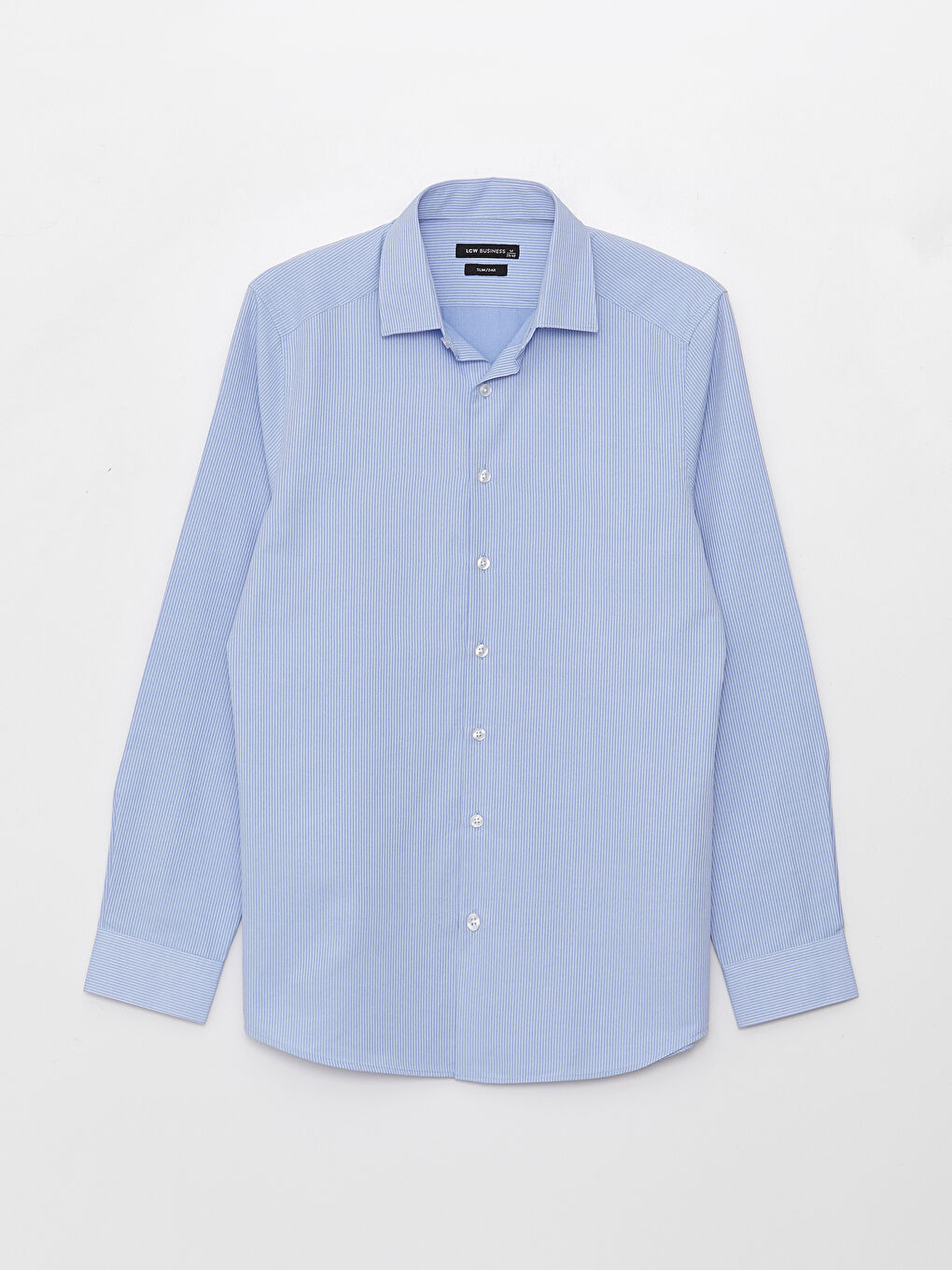 Slim Fit Long Sleeve Striped Twill Men's Shirt-5