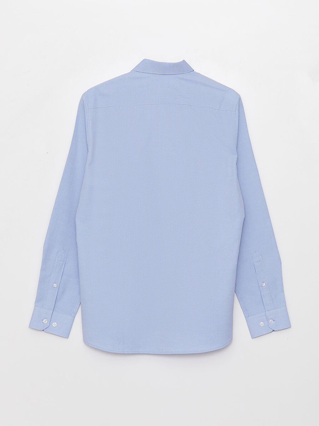 Slim Fit Long Sleeve Striped Twill Men's Shirt-6