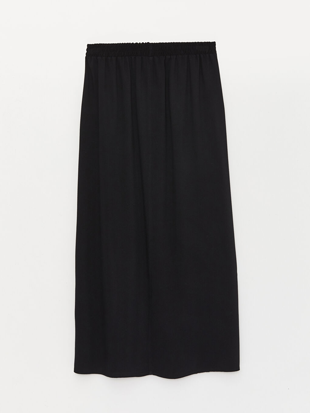 Siyah Beli Lastikli Düz Gabardin Kadın Etek-5