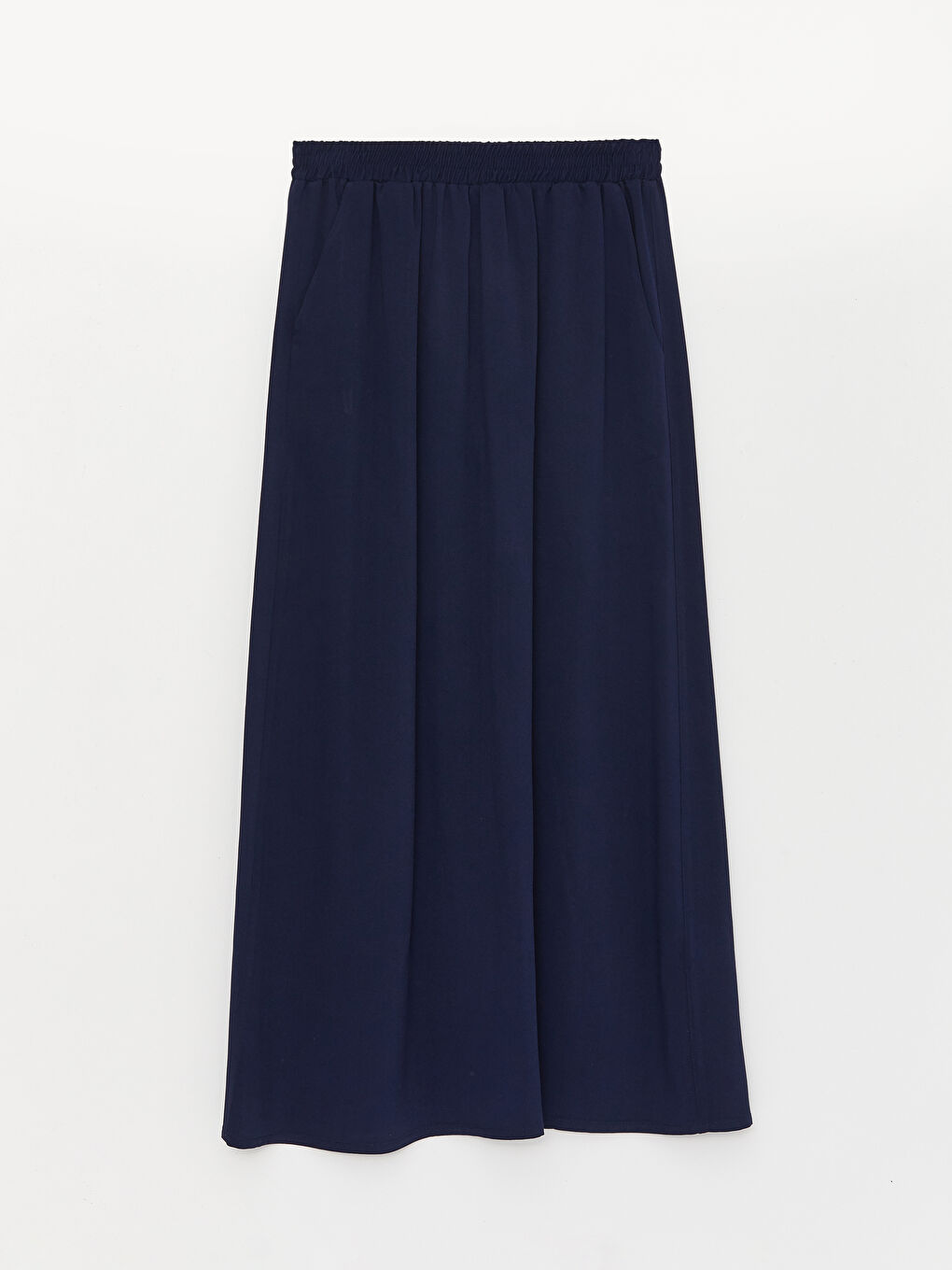 تنورة نسائية سادة خصر مطاطي قماش غاباردين-4