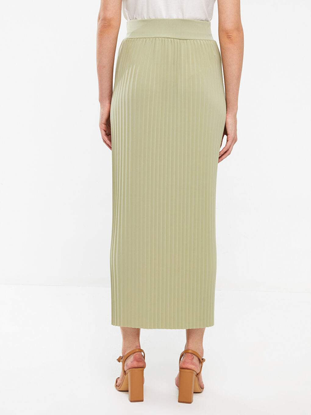 Women's Pleated Skirt With Elastic Waist -S3FY20Z8-GHY