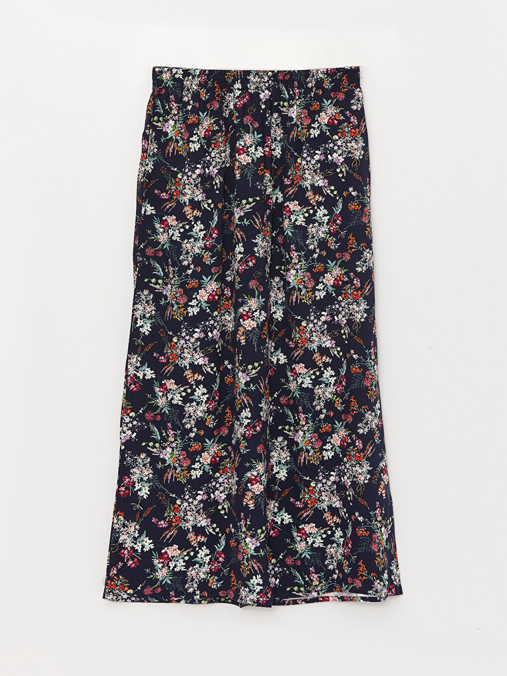 Yeşil Beli Lastikli Desenli A Kesim Kadın Etek-4