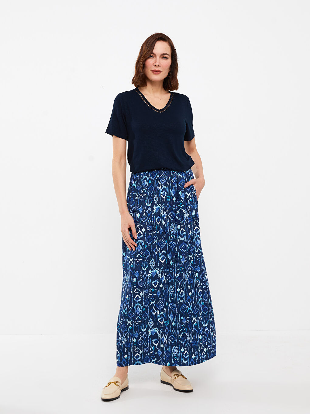Jupe Femme À Motifs Taille Élastiquée Forme A-Line